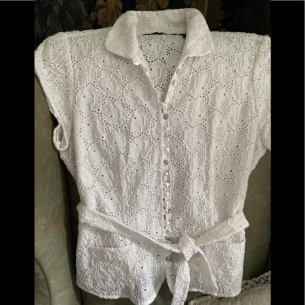💲⬇️ Vintage Willi Smith eyelet top, L